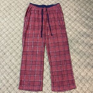 Sonoma Intimates Pink Navy Blue Silver Plaid Flannel Lounge PJ Pants * Size XS